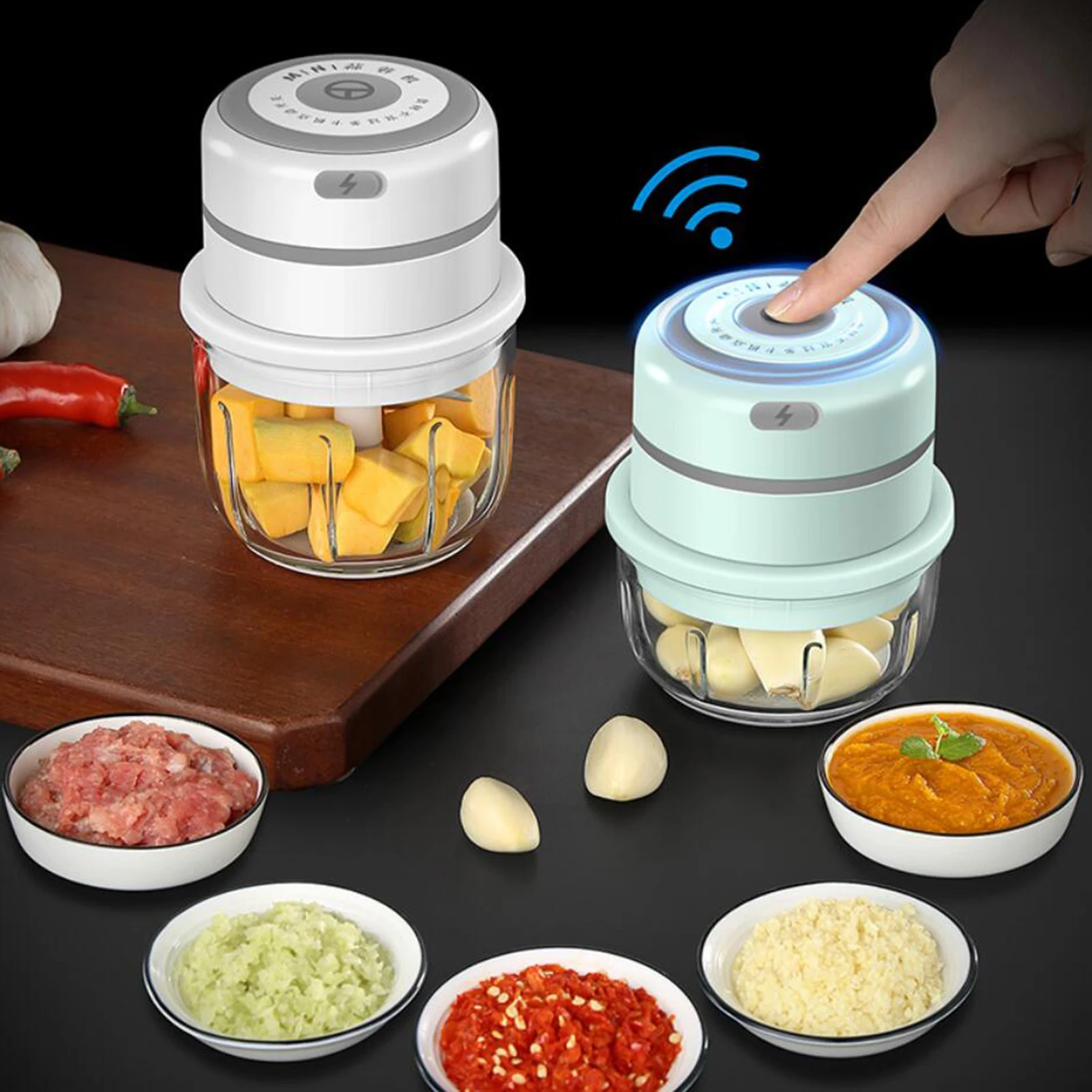 Electric automatic Mini Food Garlic Crusher Chopper Garlic Press electronic vegetable chopper