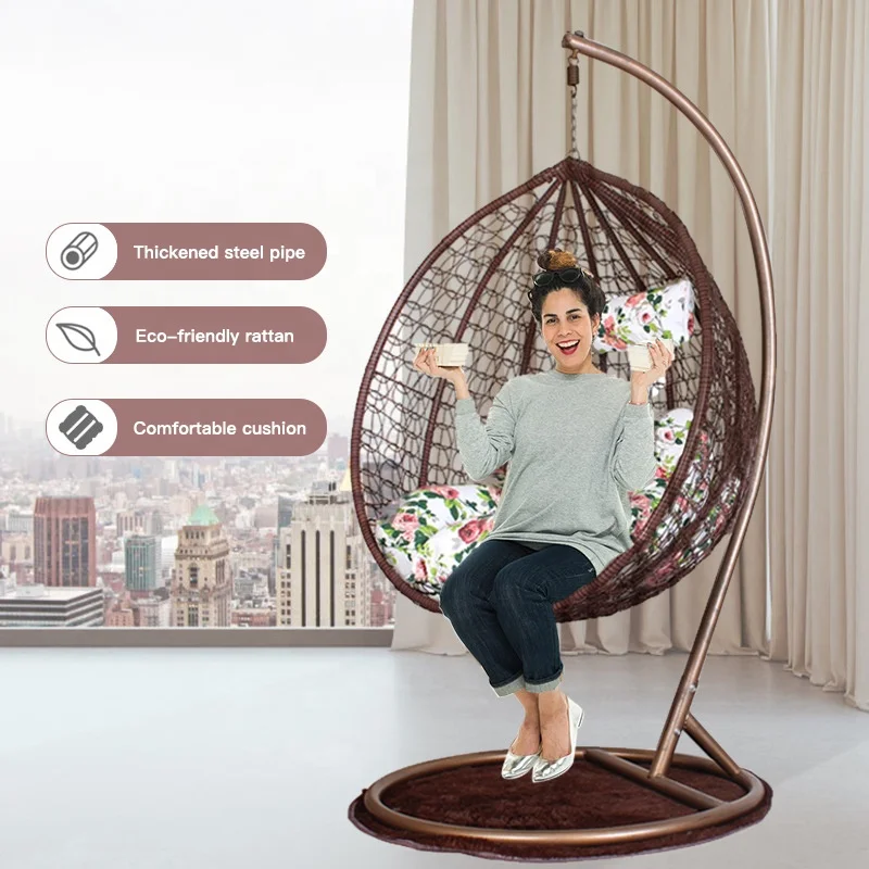 Лидер продаж плетеный подвесной стул металлическая подставка плетеная корзина из ротанга с подлокотником качели для двух человек новый стиль кресла