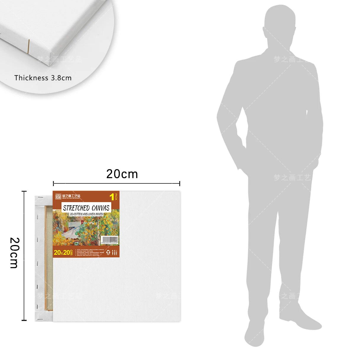 Wholesale Stretched Blank Canvas for Painting, Art Supplies 400g Cotton and Linen Blend Triple Primer Art Canvas Printing