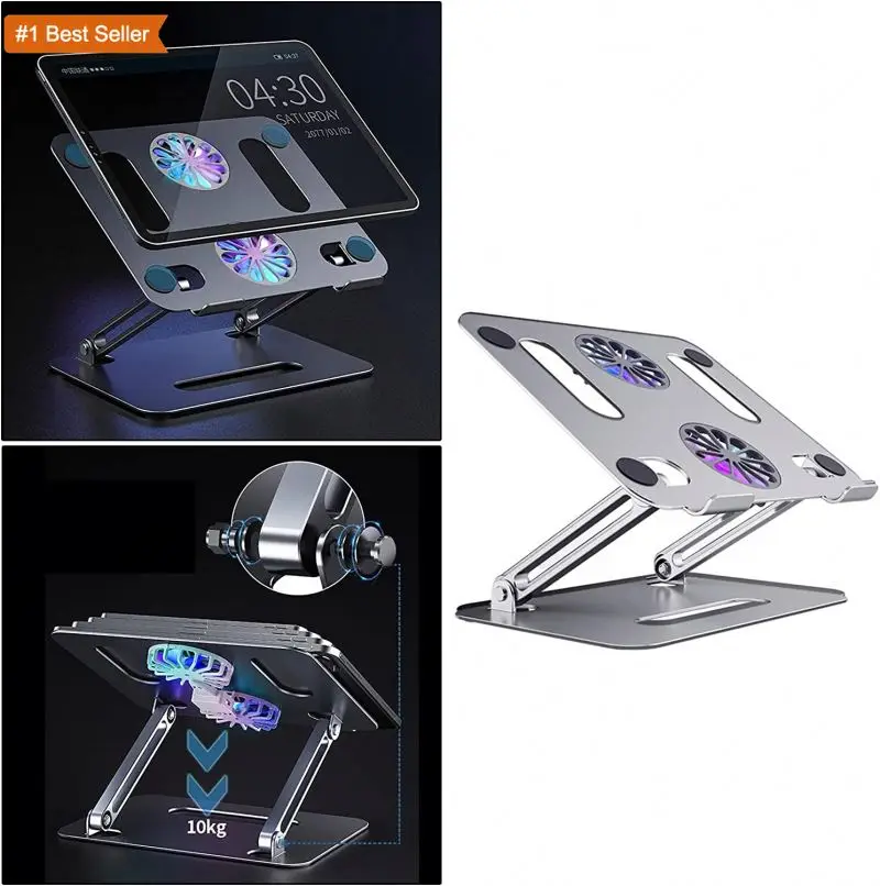 Jumon Sellers Adjustable Universal Gaming Laptop Stand With Cooling Fan Compatible With All Laptops 14 To 17.3 Inches