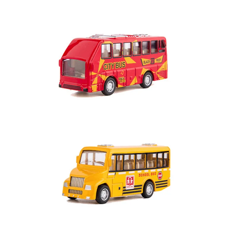 
 Детский подарок на день рождения, литый под давлением сплав, мини-тянущийся желтый школьный автобус, игрушки с функцией открытой двери, имитация автобуса, игрушка  