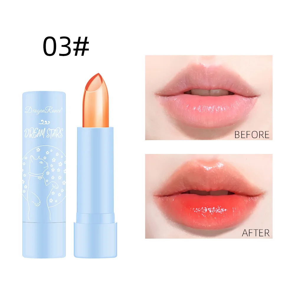 DRCG001A transparent temperature color changing lipstick waterproof long lasting moisturizing organic color changing lip balm