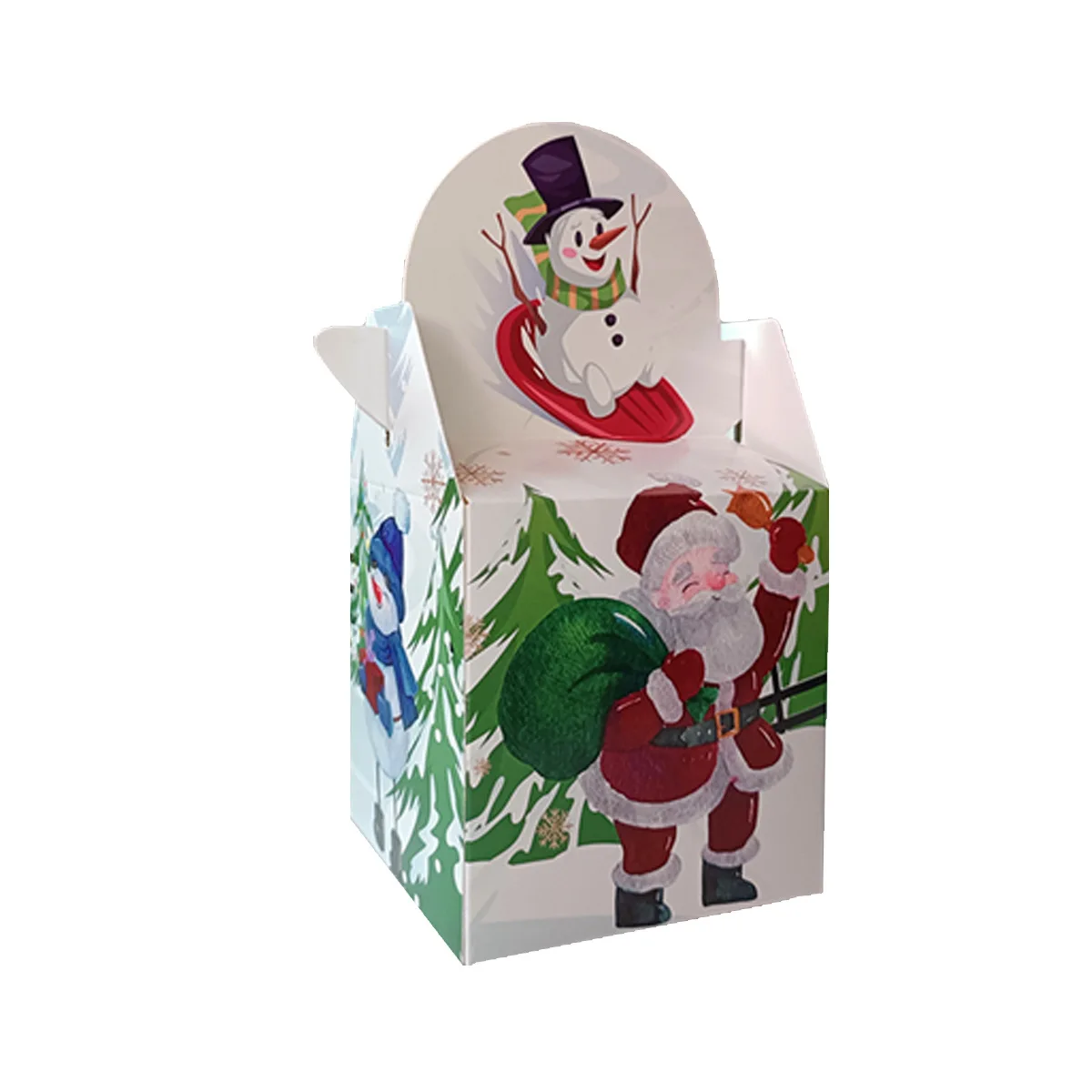 Personalised Classic Santa Watercolour Christmas Packaging Present Treat Party Decoration Paper Box