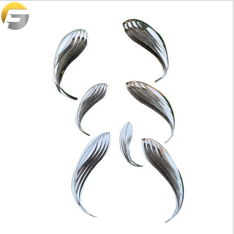 ZE03857 Custom Design Polished Stainless Steel Metal Garden Flowers Statues Sculpture For Sale stainless steel fish sculpture