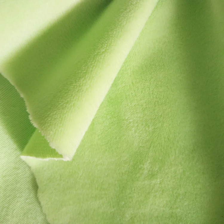 Knitted warp super soft baby stretch velvet fabric for comfortable blankets kids garment