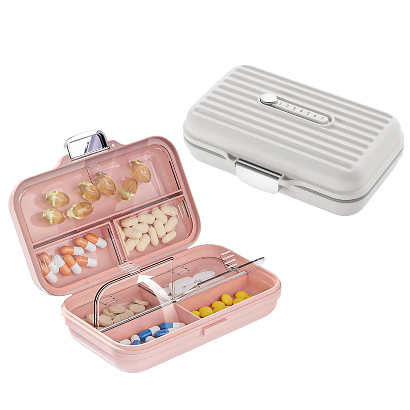 Portable  pharmacy vitamin dispenser daily tablet organizer weekly medicine case 7 days 7 compartments plastic pill box