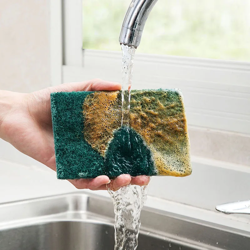Green Durable Nylon Kitchen Reusable Dish Washing Cleaning Sponge Scouring Pad