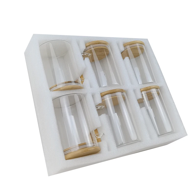 Set of 6 Glass Jars 20 OZ Airtight Large Glass Spice Jars  with Lids and Spoons for Coffee, Tea, Sugar, Spices, Beans