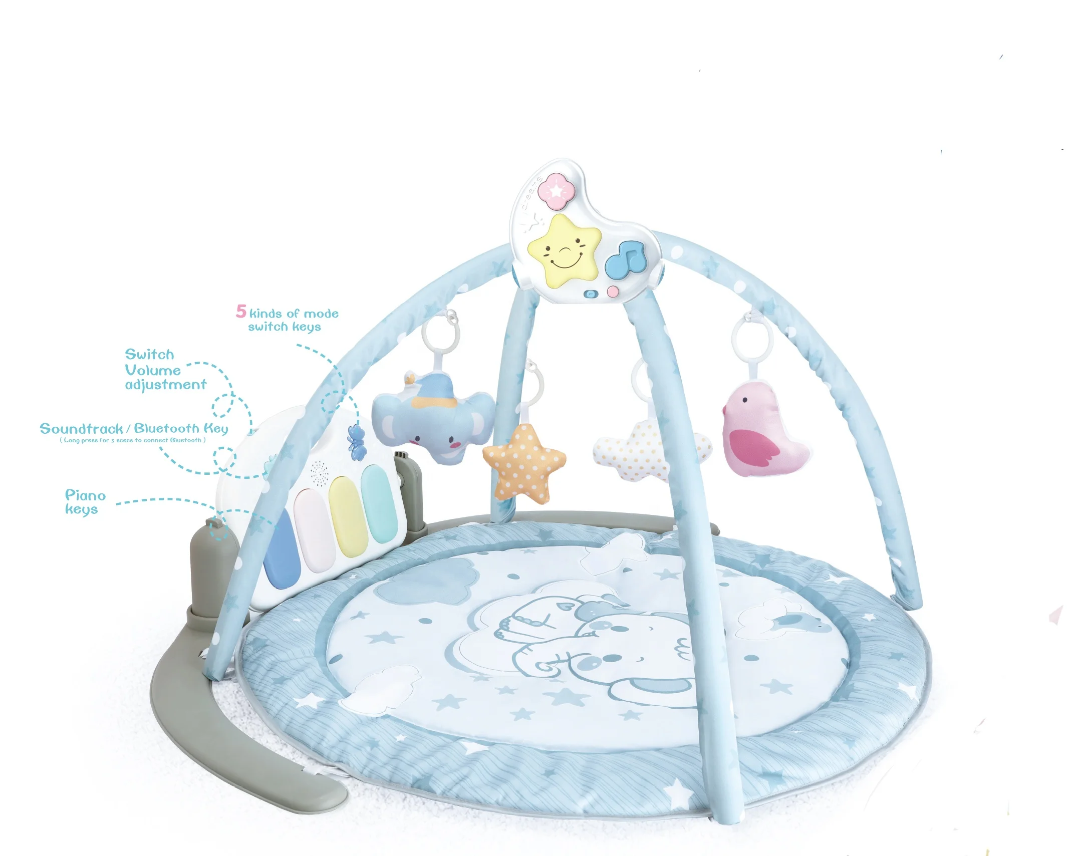 2023 News Baby Early Educational Toys Multi Functional Fitness Rack Baby Gym Piano Play Sleeping Mat Indoor Toys For Infant