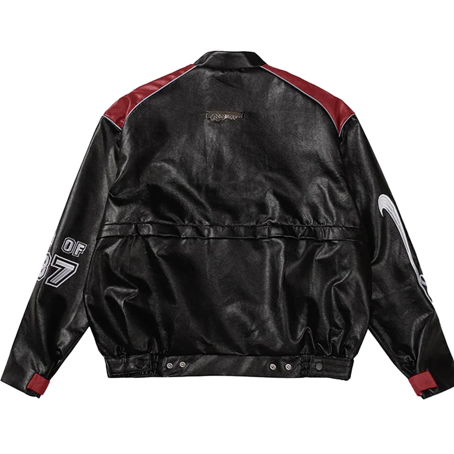 Patchwork Motorcycle Race Car Jackets Custom Logo Embroidery Silicone Patches Leather Varsity Jacket Men