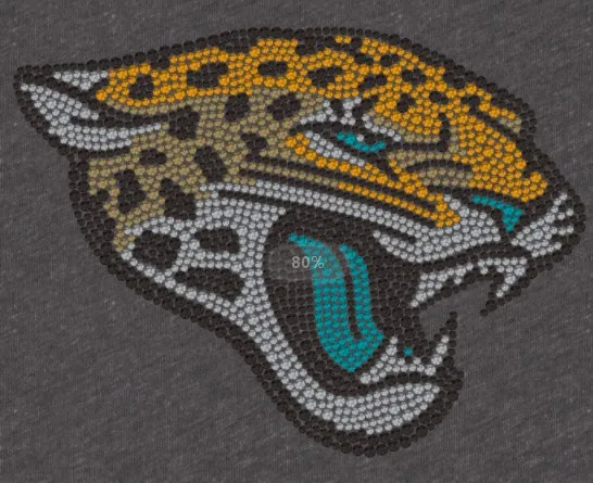 Jaguars iron on crystals rhinestones motif  for clothing
