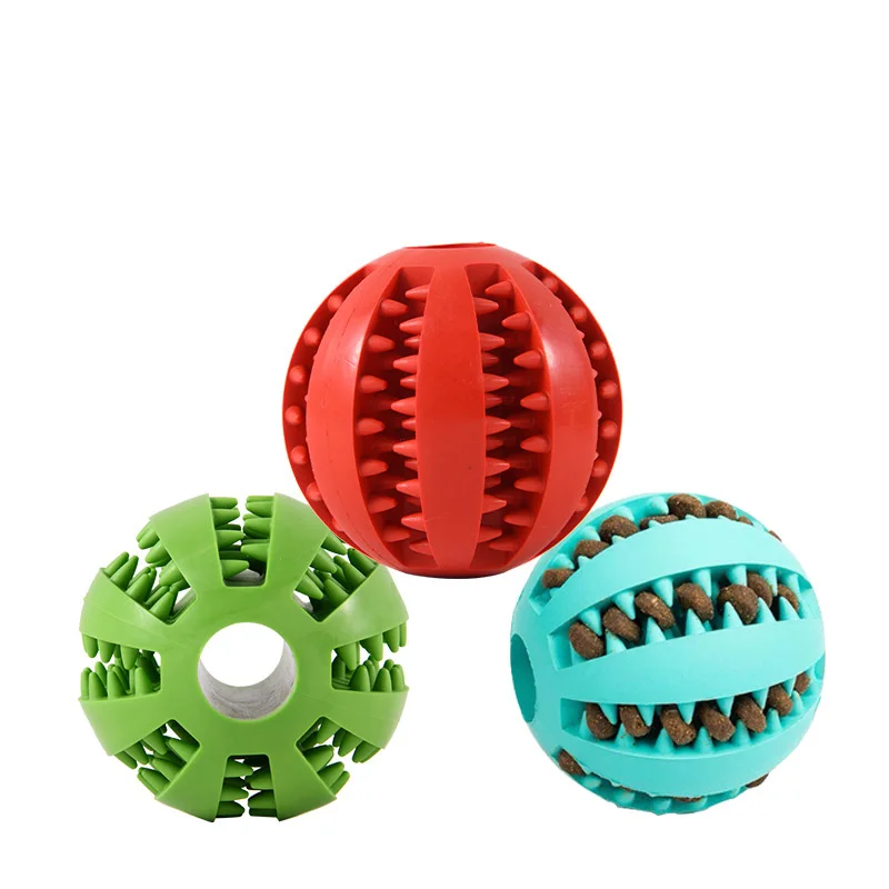 Rubber Indestructible Squeaky Treat Puzzle Juguetes Para Perros Interactive Pet Ball Chew Dog Toy