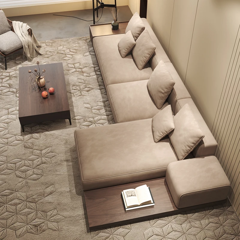 Japanese Style Sofa Solid Wood Fabric Large Villa Flat Apartment Homestay Corner Luxury Sectional Creative Wooden Sofa