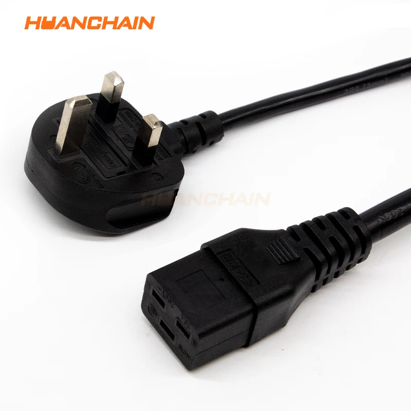3 prong England Power Cord, UK Plug to IEC C19 Power Cord 13A 250V  Indoor and Outdoor power extention cord