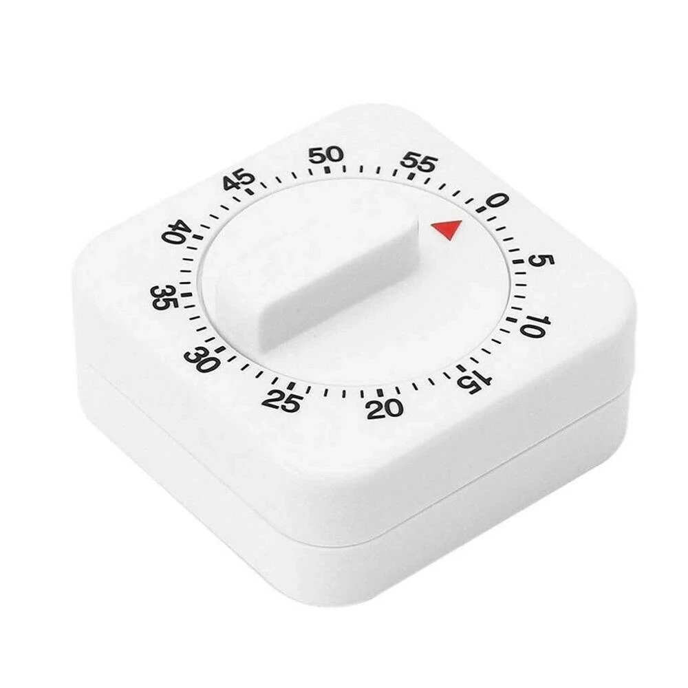 New Digital Screen White Mechanical Timer Game Count Down Alarm Kitchen Cooking Tool