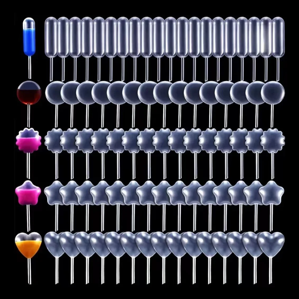 50pcs 4ml Cupcake Jam Pipettes Plastic Squeeze Dropper Transfer for Cupcakes Cakes Decoration for Party Wedding Birthday