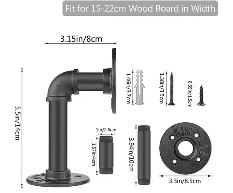 Плавающие кронштейны для полки, промышленный кронштейн для труб для плавающих полок для домашнего декора фермерского дома