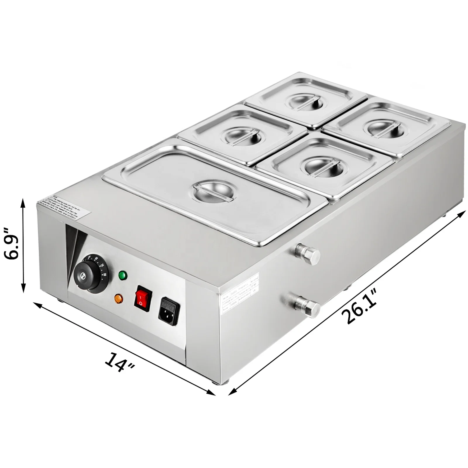 Digital Control Electric Chocolate Melting Pot Machine 5Tanks Commercial Electric Chocolate Heater