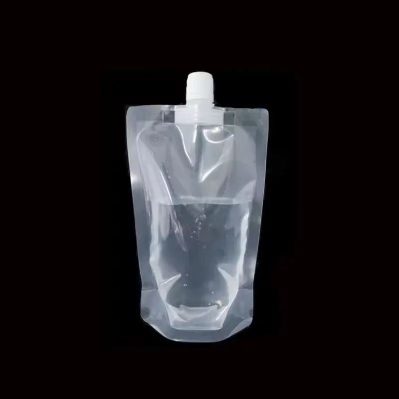 Mini 50ml Stand Up Drinking Package Bag Transparent Spout Pouch for Beverage Milk Liquid Bag Ready to Ship