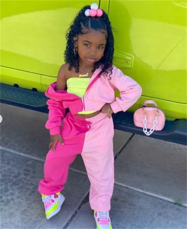 LF-29 2022 Wholesale Baby Clothing Thickened Suit Boutique Cotton Hoodie Kids Clothing Sets 2 Pieces kids girls Jogging set