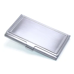 Wholesale Price Waterproof Stainless Steel Silver Metal Case Box Business Credit Card Case Cover Organizer Card Holder
