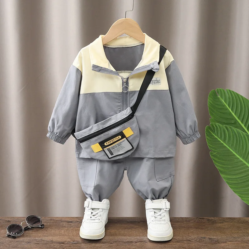 2024 Wholesale Autumn Children outwear Pullover Top+Trousers 2pcs Cotton Print Casual Clothes Set for Boy