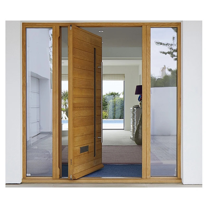 Hihaus new steel and wooden heavy duty large pivot modern entrance entry door