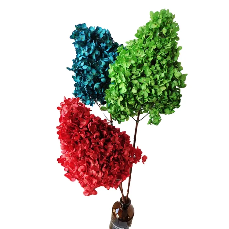 Preserved Woody Hydrangeas and Roses Dried Christmas Flowers for Home and Office Decor for Chinese New Year and Weddings
