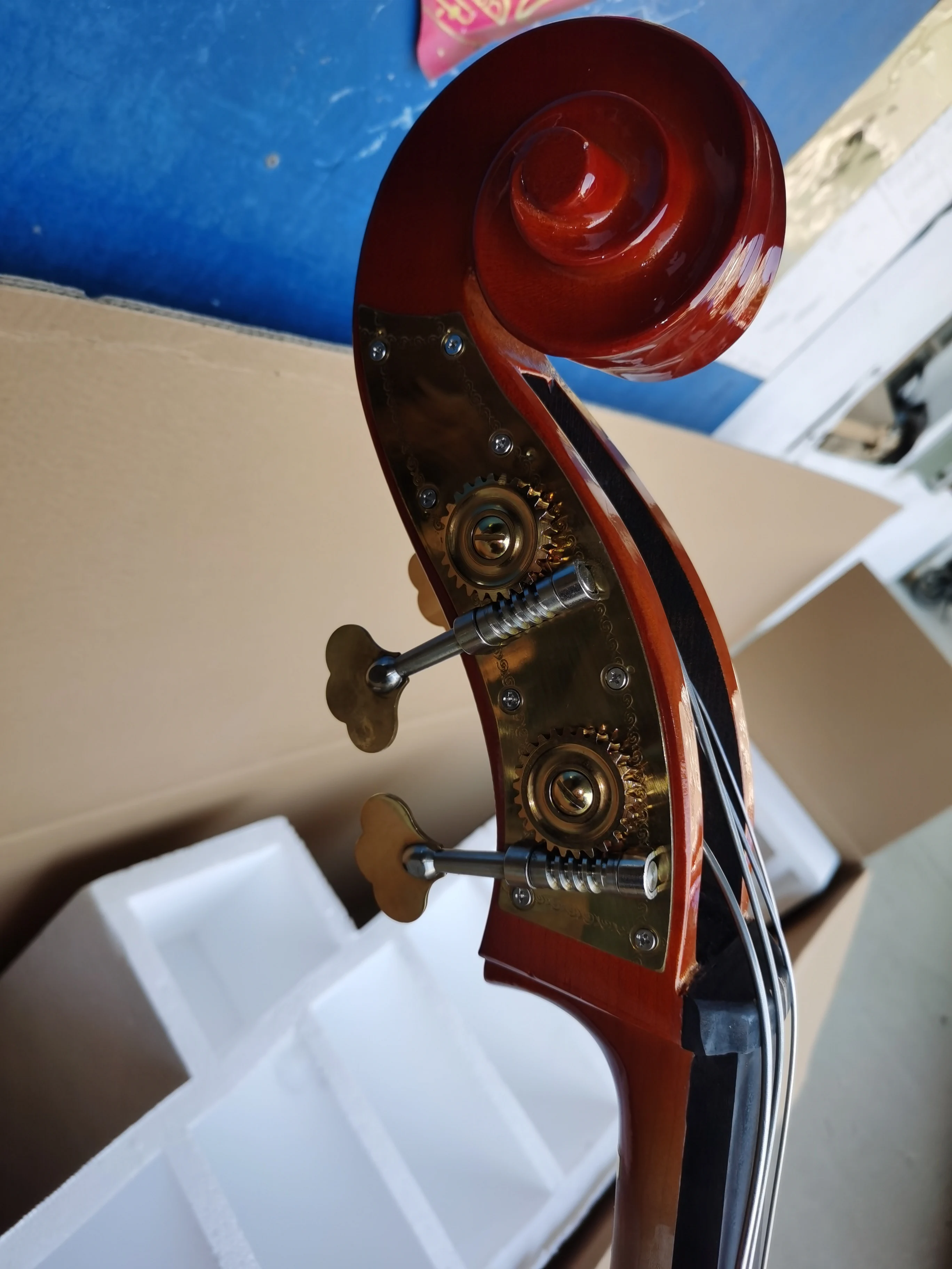 Студенческий двойной бас 3/4 вертикальный Bass1/4 с мягкой сумкой для студентов и студенческим бантом из твердой древесины (BG001L)