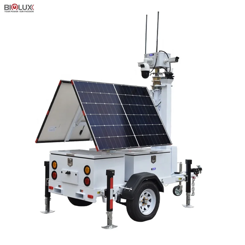 4G 5G Starlink Mobile Solar Surveillance Trailer With Live View Technologies