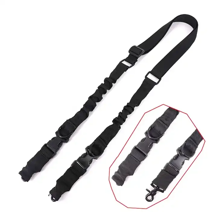 Outdoor Adjustable Shooting Sling Shoulder Strap Rotating Double Point Bungee Sling With Metal Hook camera rope Sling