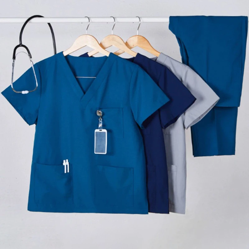 Medical Uniform Factory Doctors V-neck Male Nursing Scrubs Uniform Sets Medical Scrubs Wholesale Men Hospital Uniform Shirts & P