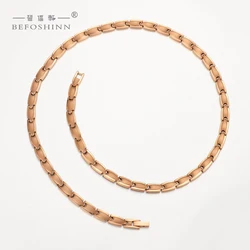 Ожерелье под заказ 4 в 1 Мужская Био энергия здоровья Титан 2021 модная Роскошная цепочка позолоченные титановые ожерелья подарок