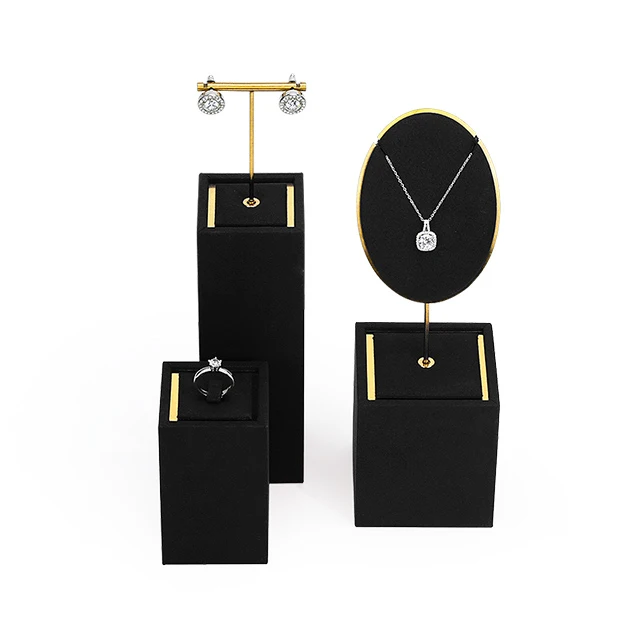 In Stock Microfiber Jewelry Shop Exhibition Display Stand Necklace Bust Rings Pendant Bracelet Jewellery Window Display Props