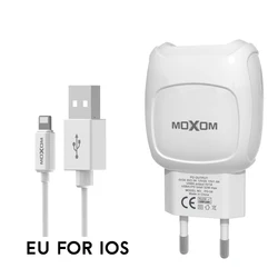 MOXOM Trending Product 2 USB Ports Wall charger set 2.2A Phone Charger Plug For iPhone with Cable