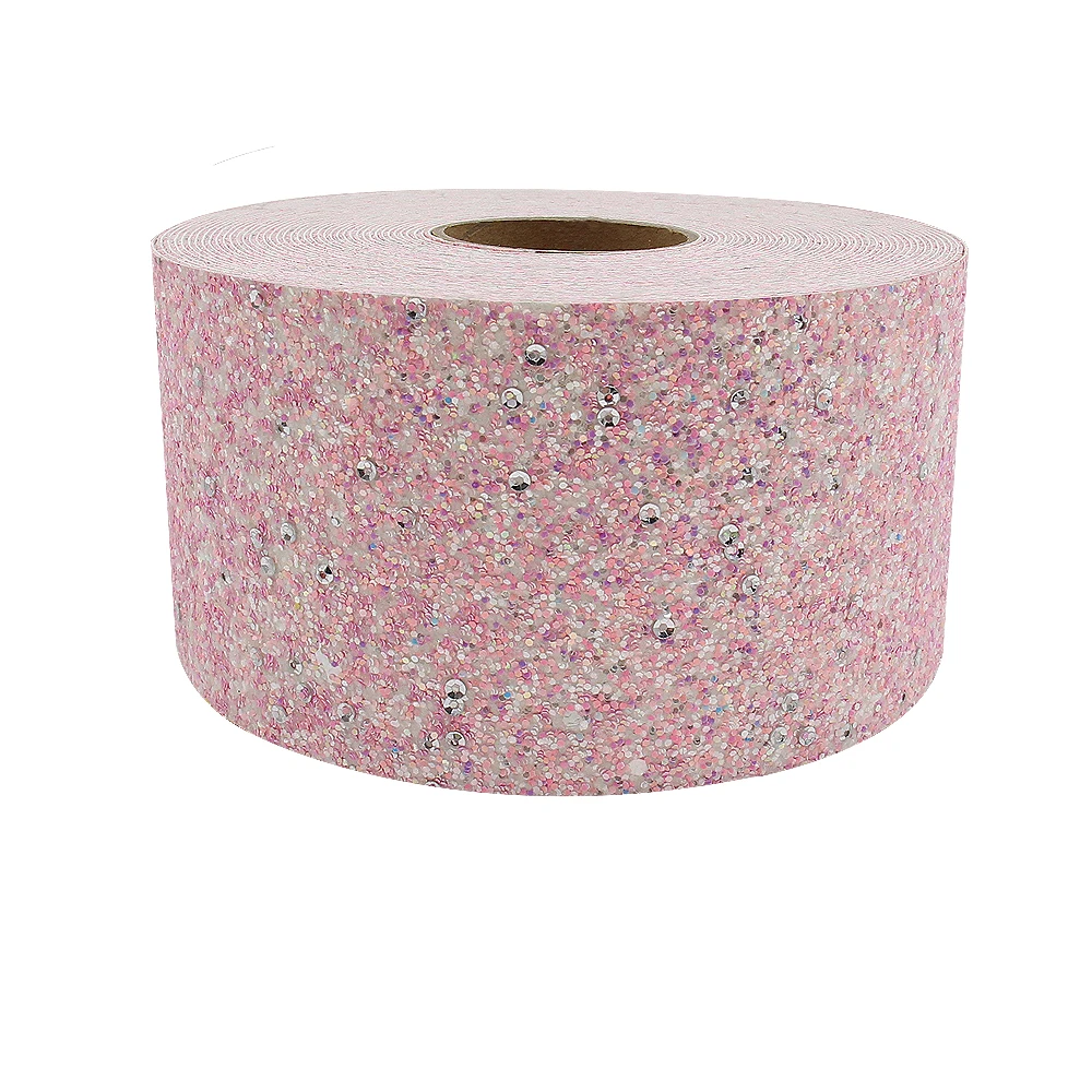 DIY Hair Bows Crafts 3' 75mm Chunky Glitter Faux Leather Ribbon For Christmas Ribbon Hair Bow