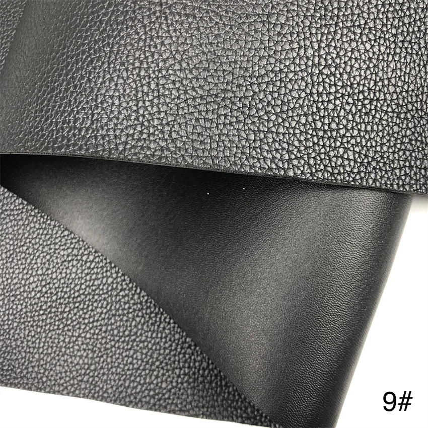 Black Double faced different Pattern New Designs Double-sided Embossed PVC Synthetic Leather for luggage, bag, mouse or meal pad