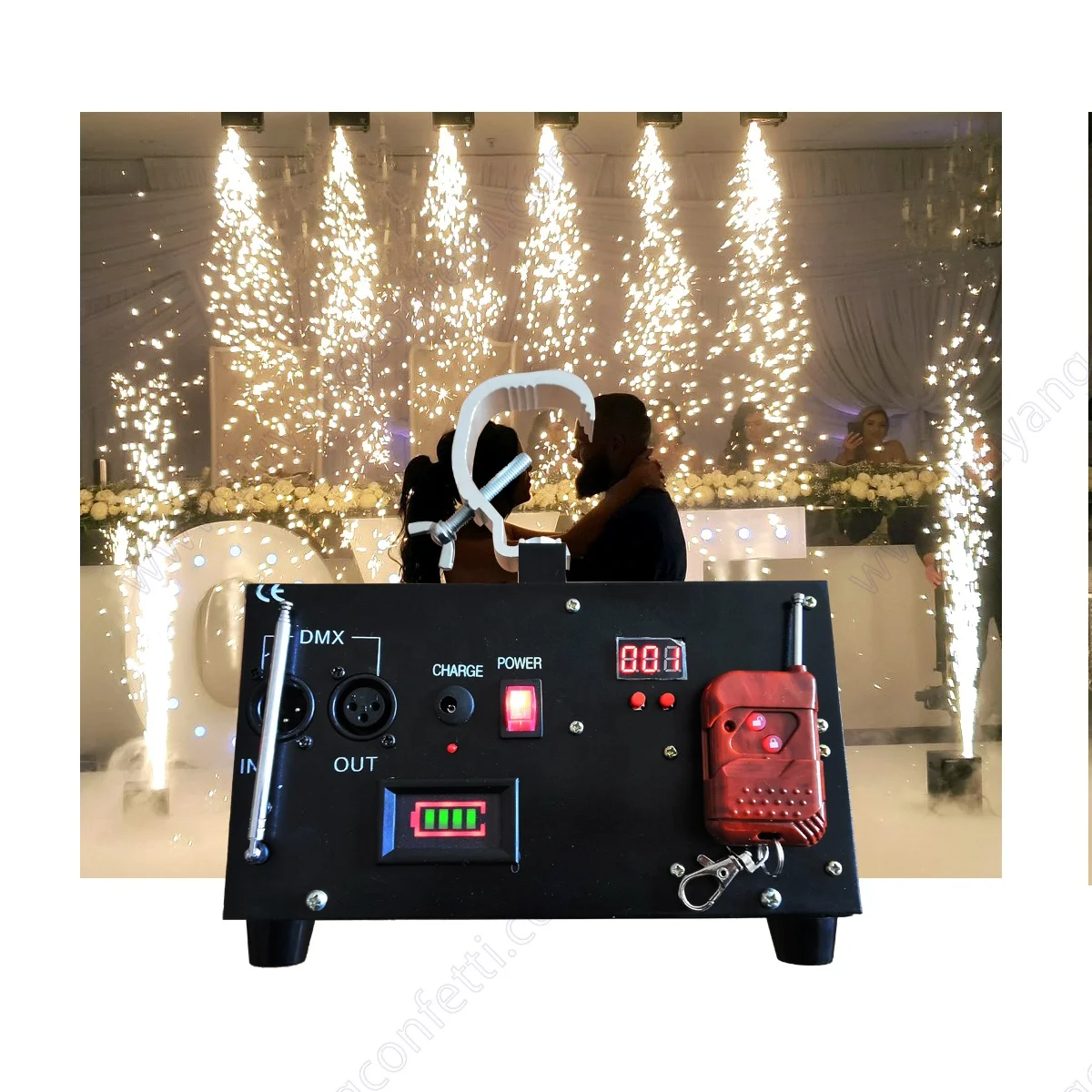 Wedding Decoration Firework titanium fountain pyro Remote Dmx Control Stage Rainfall Waterfall Firing System cold Spark Machine
