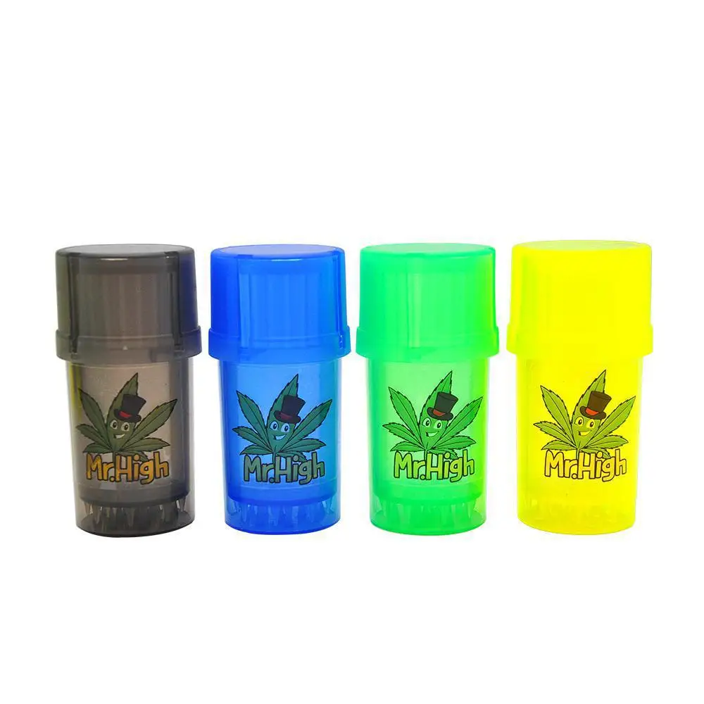 Wholesale plastic herb grinder weed storage container stash jar weed grinder custom logo
