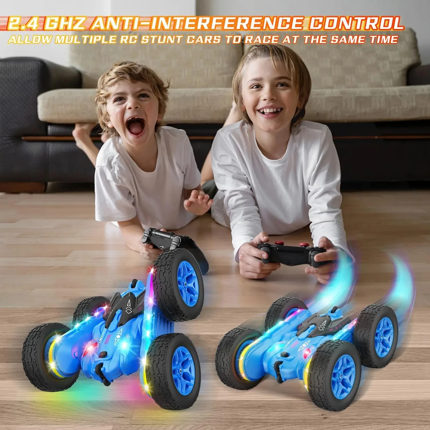 Rc кувыркающий трюк автомобиль с двумя сторонами вращения на 360 градусов 4WD пульт дистанционного управления дрейф грузовик СВЕТОДИОДНЫЕ легкие колеса машинка игрушка для подарка