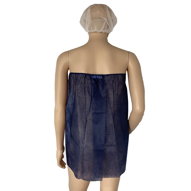 Lightweight disposable robes skirt tube womens PP non-woven body bathrobe Non-transparent comfortable and soft Spa wrap