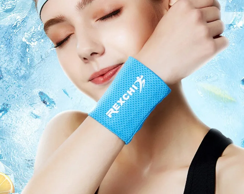 Модные охлаждающие спортивные повязки унисекс из полиэстера, повязка на запястье для баскетбола, тенниса, фитнеса