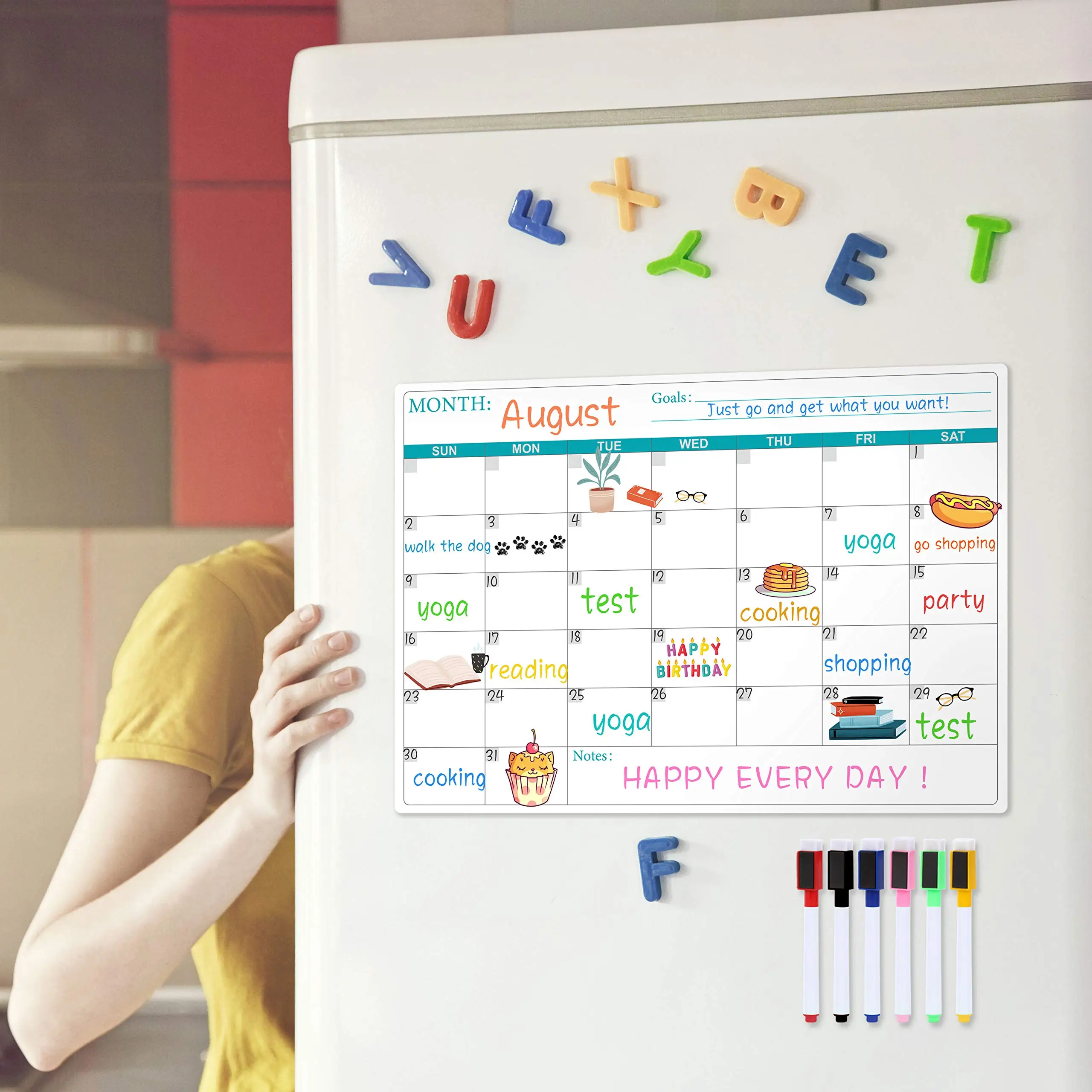 Best Price White Board Dry Erase Magnetic Monthly Calendar Whiteboard