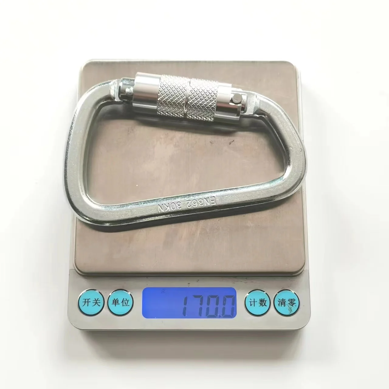 Conyoneering climbing caving backcountry hiking and rappelling carabiner steel metal karabiner 30KN D shape autolock carabin