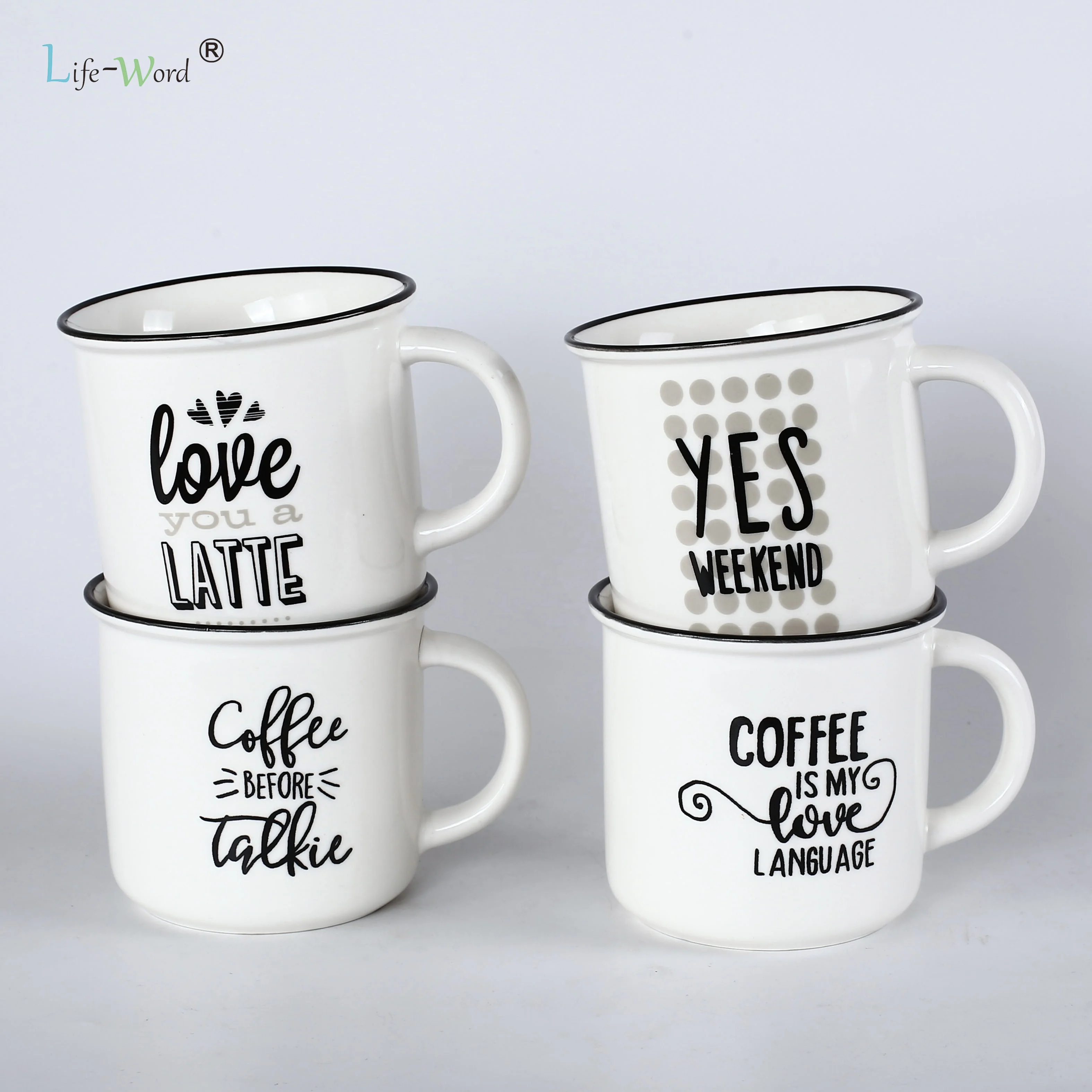 Life-Word Best selling ceramic speckle mug wholesale coffee mugs milk tea breakfast cups