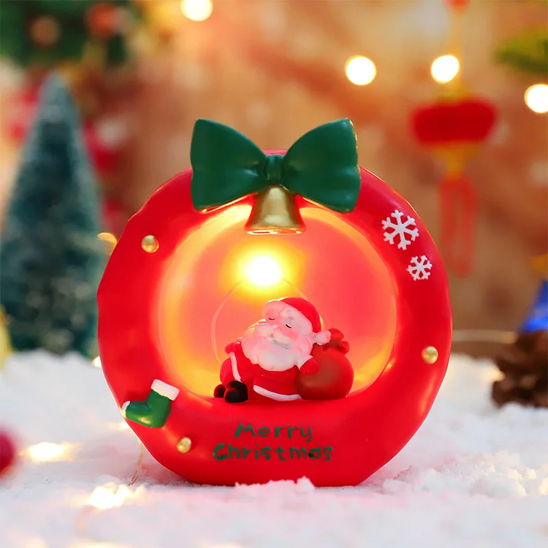 Resin Christmas Ornaments New Christmas Garland Old Man Star Light Resin Decorations Creative Cross-Border Christmas Hot Small