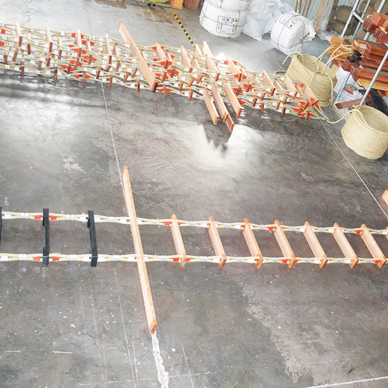 Factory good quality marine boat marine safety Emergency Escape wooden Rope Ladder