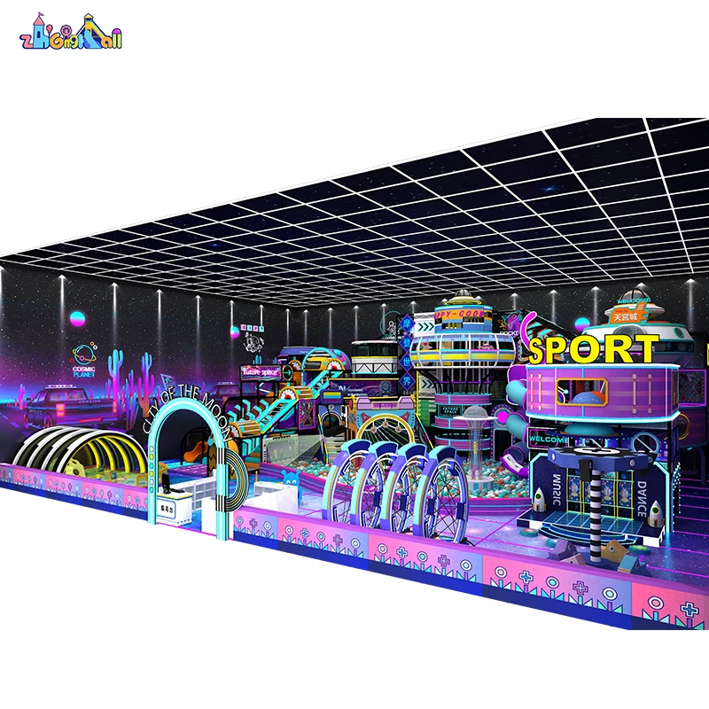 Commercial space theme kids indoor playground equipment playhouse for sale