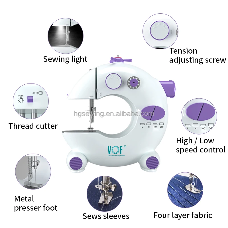 VOF factory price 2024 new arrival portable electric lock stitch Mini sewing machine