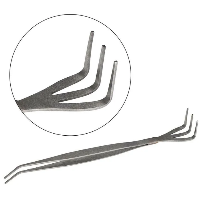 2 in 1 Stainless Steel Bonsai Gardening Tools Root Rake Spatula Tweezers Garden